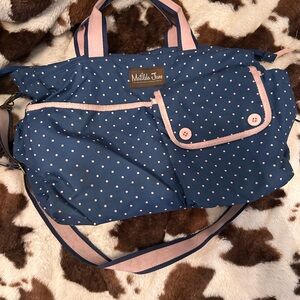 Matilda Jane Blue and Pink Baby Bag with Polka Dots